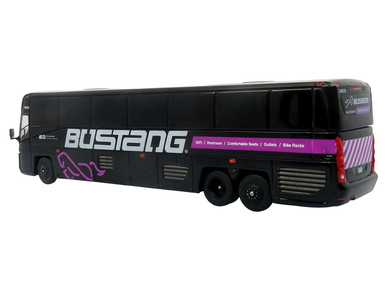 MCI D4520 Commuter Coach Bus "Bustang - Colorado Department of Transportation" Black "The Bus & Motorcoach Collection" Limited Edition to 504 pieces Worldwide 1/87 (HO) Scale Diecast Model by Iconic Replicas - image 3