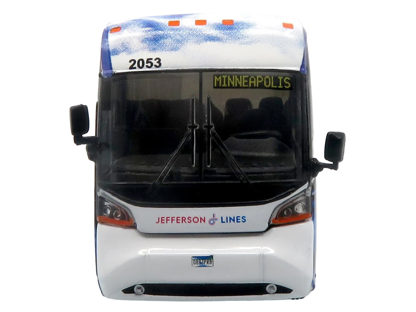 MCI D4520 Commuter Coach Bus "Jefferson Lines" White with Blue Graphics "The Bus & Motorcoach Collection" Limited Edition to 504 pieces Worldwide 1/87 (HO) Scale Diecast Model by Iconic Replicas - image 4