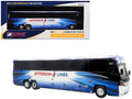 MCI D4520 Commuter Coach Bus "Jefferson Lines" White with Blue Graphics "The Bus & Motorcoach Collection" Limited Edition to 504 pieces Worldwide 1/87 (HO) Scale Diecast Model by Iconic Replicas