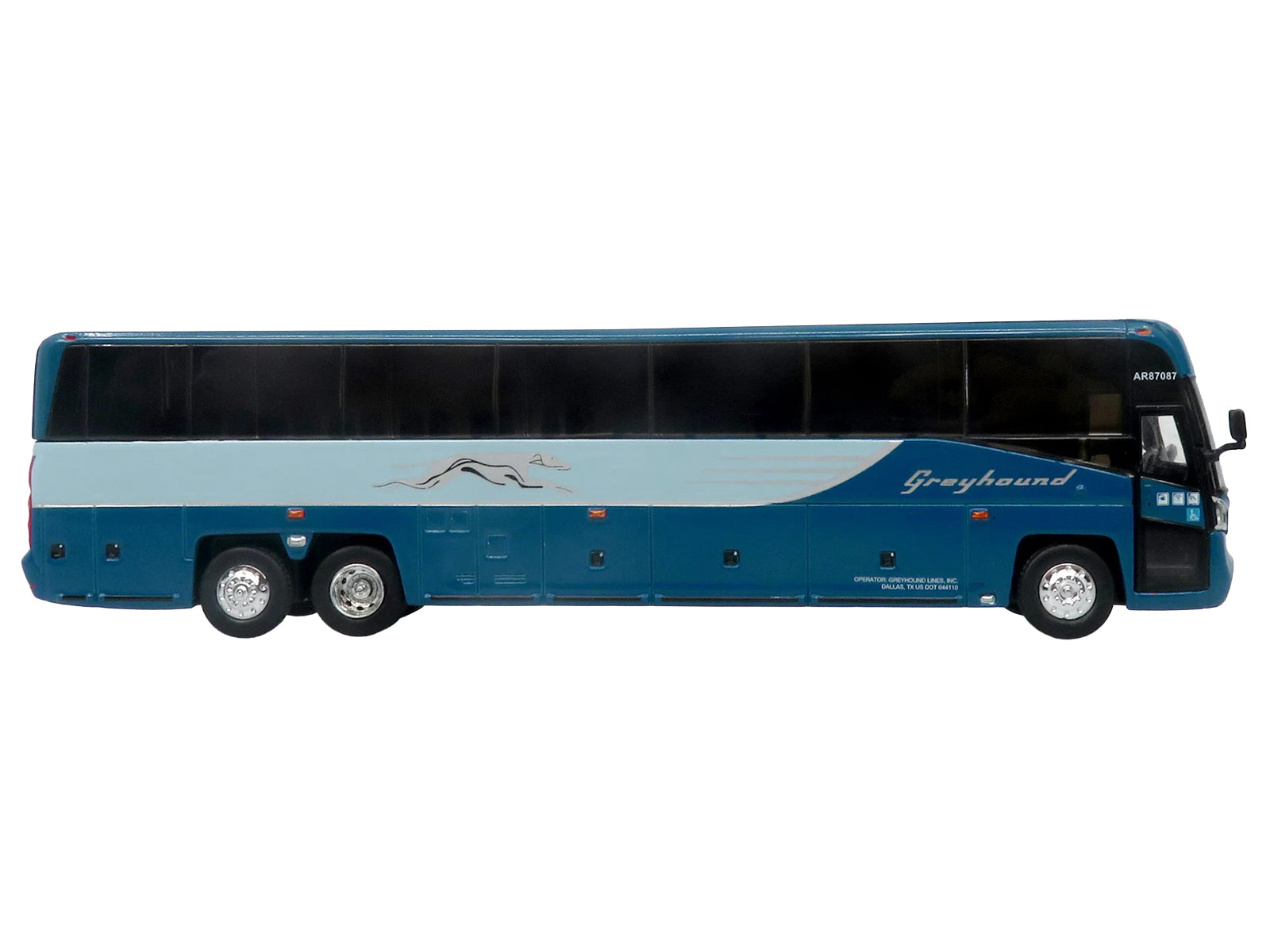 MCI D4520 Commuter Coach Bus "Greyhound Lines" Blue with Light Blue Stripes "The Bus & Motorcoach Collection" Limited Edition to 504 pieces Worldwide 1/87 (HO) Scale Diecast Model by Iconic Replicas - image 2