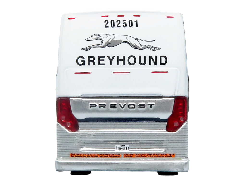 Prevost H3-45 Coach Bus "Greyhound Scenicruiser Service" White and Raw Metal "The Bus & Motorcoach Collection" Limited Edition to 504 pieces Worldwide 1/87 (HO) Scale Diecast Model by Iconic Replicas - image 5