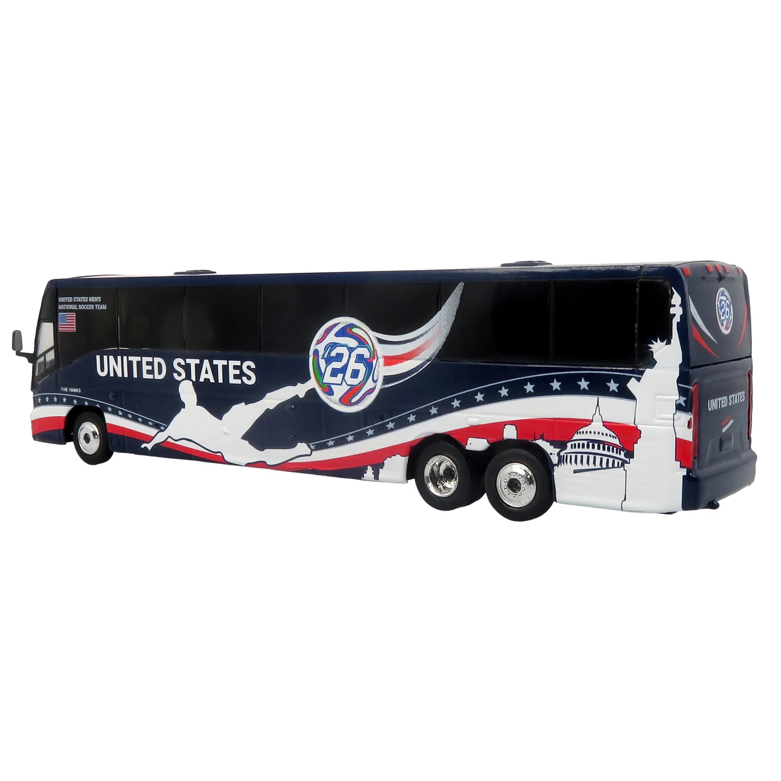 MCI J4500 Coach Bus "United States National Soccer Team" Dark Blue with Graphics "International Federation of the Global Game" Series Limited Edition to 504 pieces Worldwide 1/87 (HO) Diecast Model by Iconic Replicas - image 3