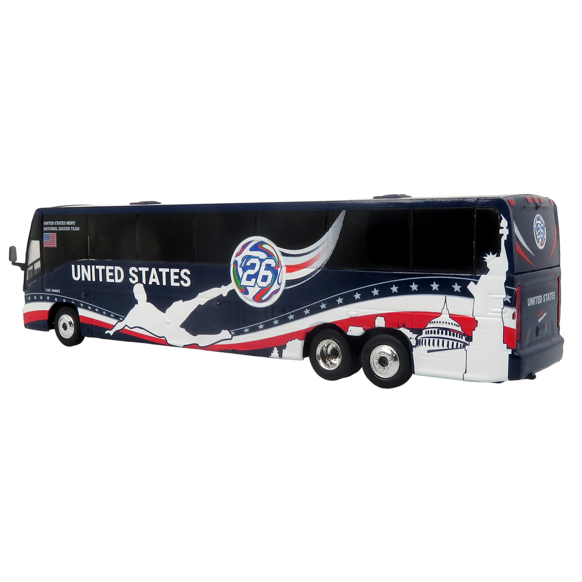 MCI J4500 Coach Bus "United States National Soccer Team" Dark Blue with Graphics "International Federation of the Global Game" Series Limited Edition to 504 pieces Worldwide 1/87 (HO) Diecast Model by Iconic Replicas - image 3