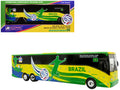 Van Hool CX-45 Coach Bus "Brazil National Football Team" Yellow and Green with Graphics "International Federation of the Global Game" Series Limited Edition to 504 pieces Worldwide 1/87 (HO) Diecast Model by Iconic Replicas