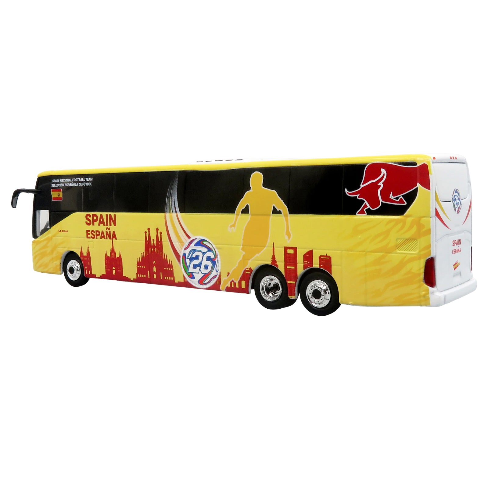Daimler Tourrider Coach Bus "Spain National Football Team" Yellow with Graphics "International Federation of the Global Game" Series Limited Edition to 504 pieces Worldwide 1/87 (HO) Diecast Model by Iconic Replicas - image 3