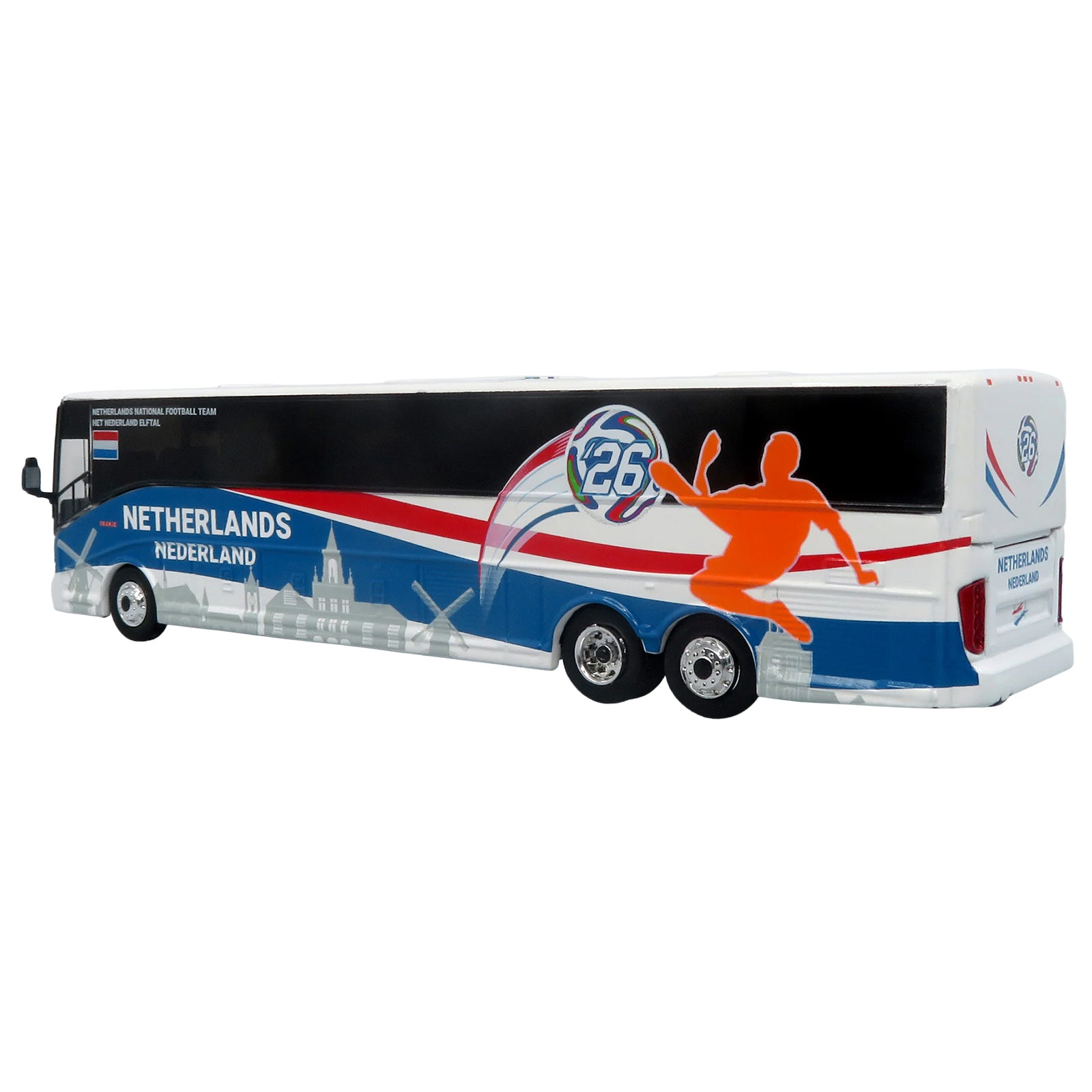 Van Hool CX-45 Coach Bus "Netherlands National Football Team" White with Graphics "International Federation of the Global Game" Series Limited Edition to 504 pieces Worldwide 1/87 (HO) Diecast Model by Iconic Replicas - image 3