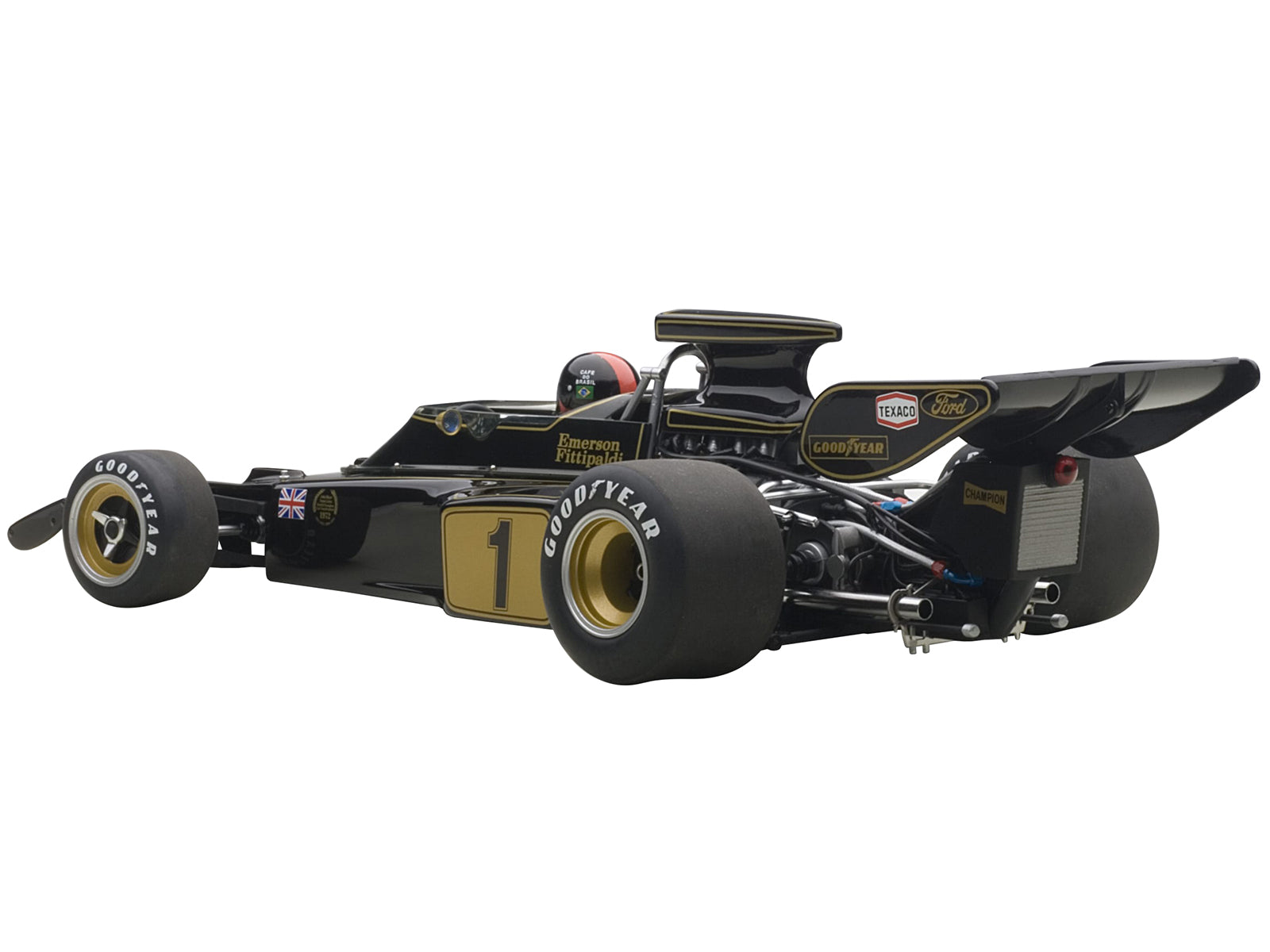 Lotus 72E 1973 Emerson Fittipaldi #1 with Driver Figure in Cockpit 1/18 Model Car by Autoart - image 3