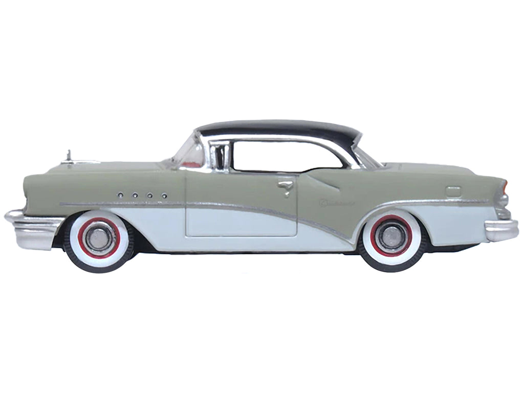 1955 Buick Century Windsor Gray and Dover White with Carlsbad Black Top 1/87 (HO) Scale Diecast Model Car by Oxford Diecast - image 2
