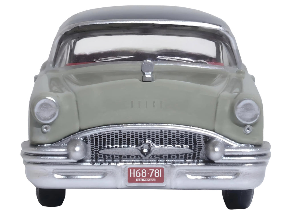 1955 Buick Century Windsor Gray and Dover White with Carlsbad Black Top 1/87 (HO) Scale Diecast Model Car by Oxford Diecast - image 3