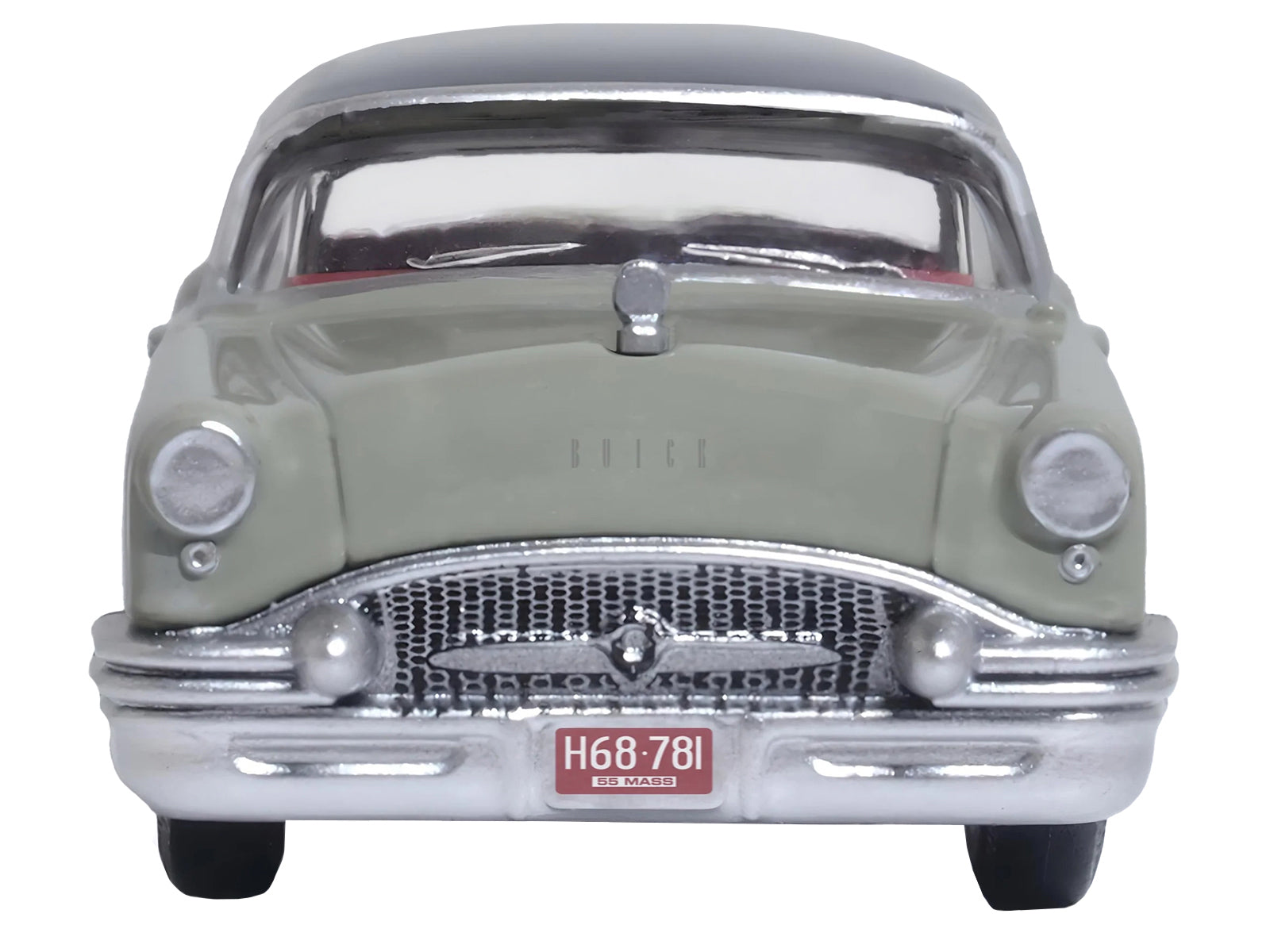 1955 Buick Century Windsor Gray and Dover White with Carlsbad Black Top 1/87 (HO) Scale Diecast Model Car by Oxford Diecast - image 3