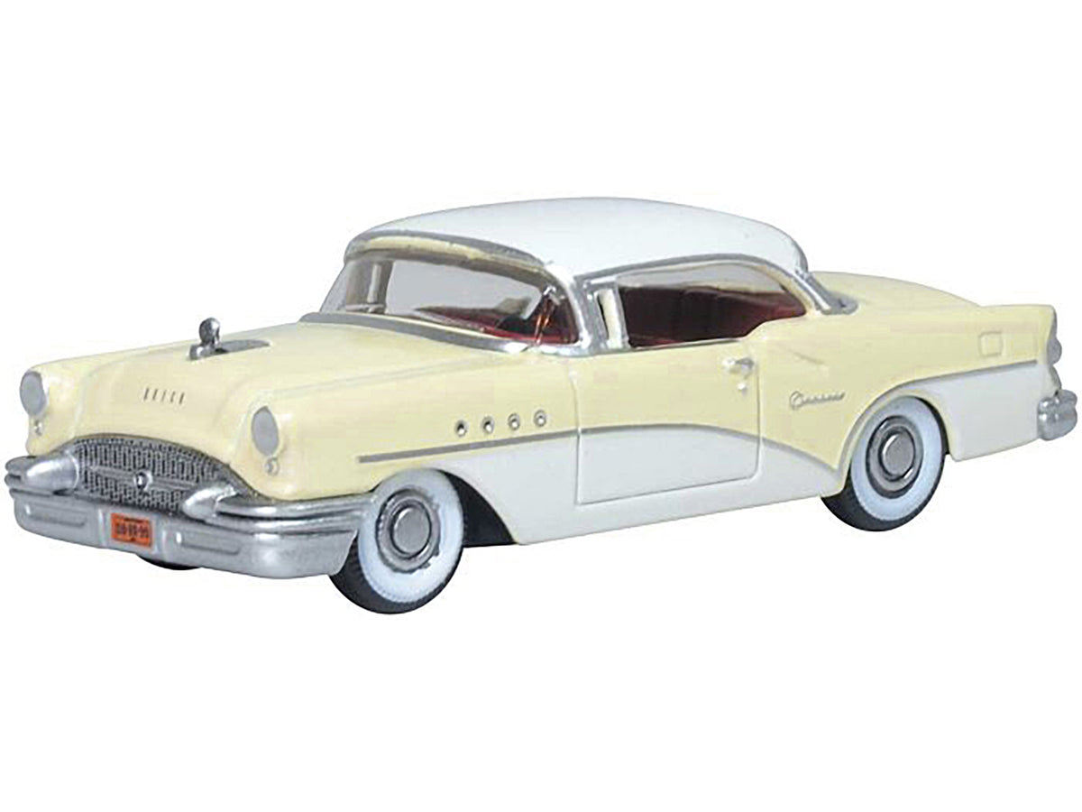 1955 Buick Century Condor Yellow and Dover White with Red Interior 1/87 (HO) Scale Diecast Model Car by Oxford Diecast - image 2