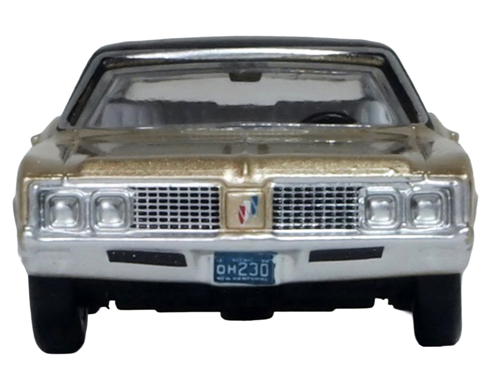 1968 Buick Electra 225 Ivory Gold Metallic with Black Top and White Interior 1/87 (HO) Scale Diecast Model Car by Oxford Diecast