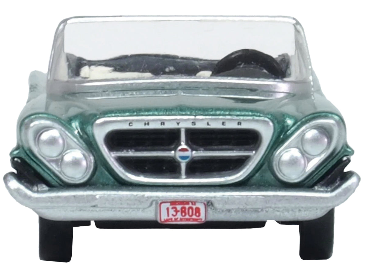 1961 Chrysler 300 Convertible Pinewood Green Metallic 1/87 (HO) Scale Diecast Model Car by Oxford Diecast - image 3