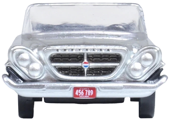 1961 Chrysler 300G Convertible Sheffield Silver Metallic 1/87 (HO) Scale Diecast Model Car by Oxford Diecast - image 3