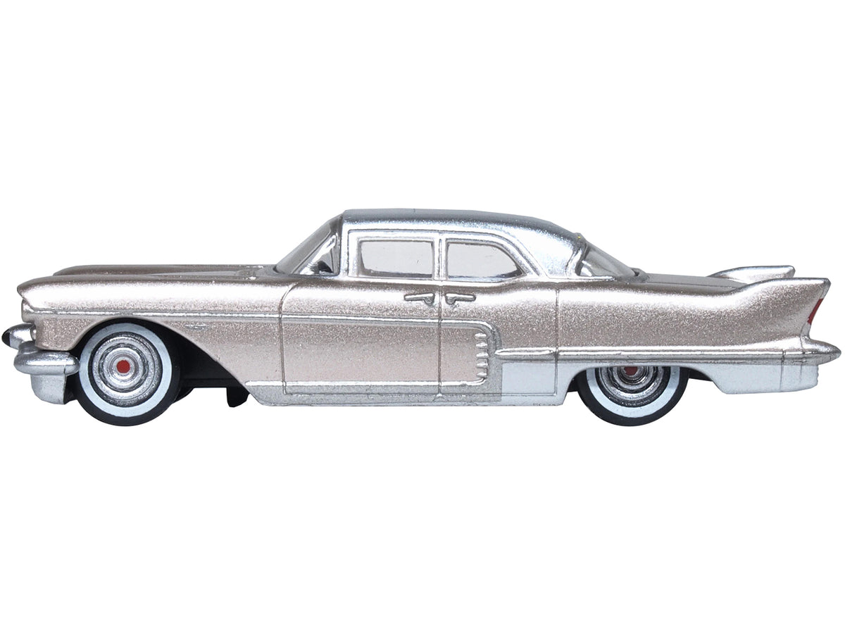 1957 Cadillac Eldorado Brougham Sandalwood Beige Metallic with Silver Top 1/87 (HO) Scale Diecast Model Car by Oxford Diecast - image 2