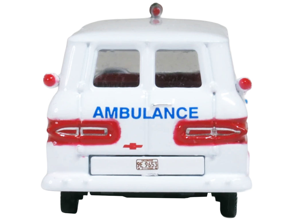 1962 Chevrolet Corvair Greenbrier AmbleWagon Ambulance White with Red Stripes 1/87 (HO) Scale Diecast Model Car by Oxford Diecast - image 5