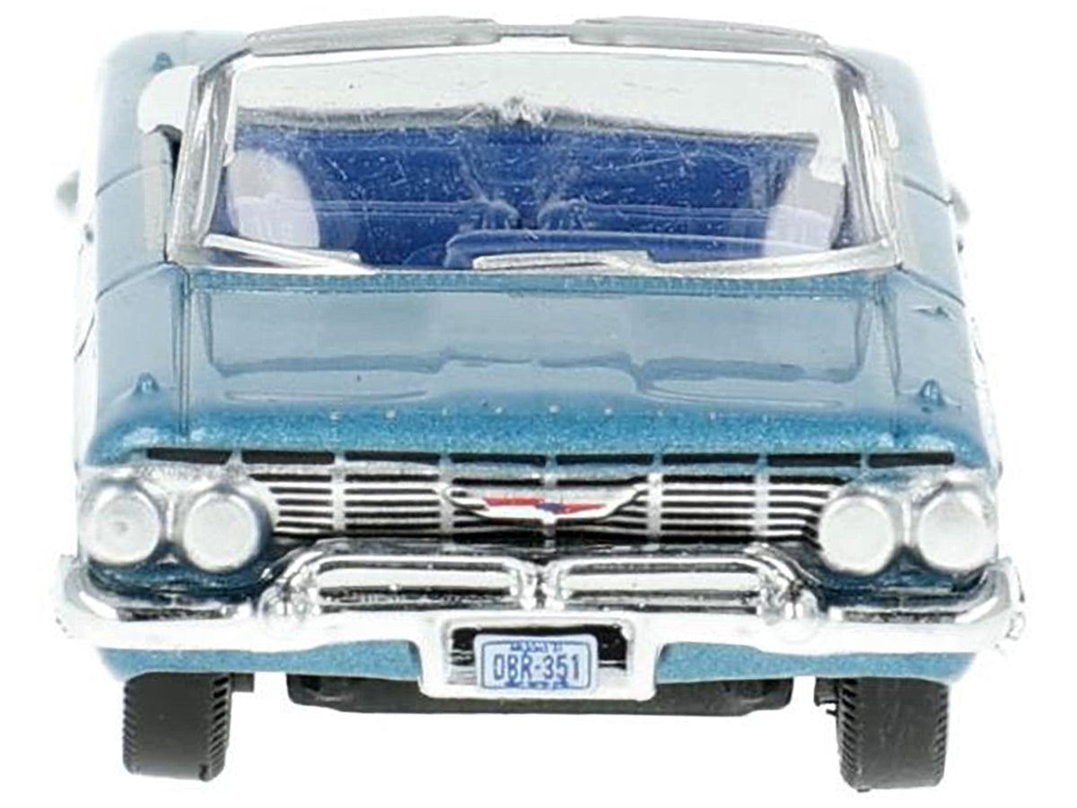 1961 Chevrolet Impala Convertible Jewel Blue Metallic and White with Blue Interior 1/87 (HO) Scale Diecast Model Car by Oxford Diecast - image 3