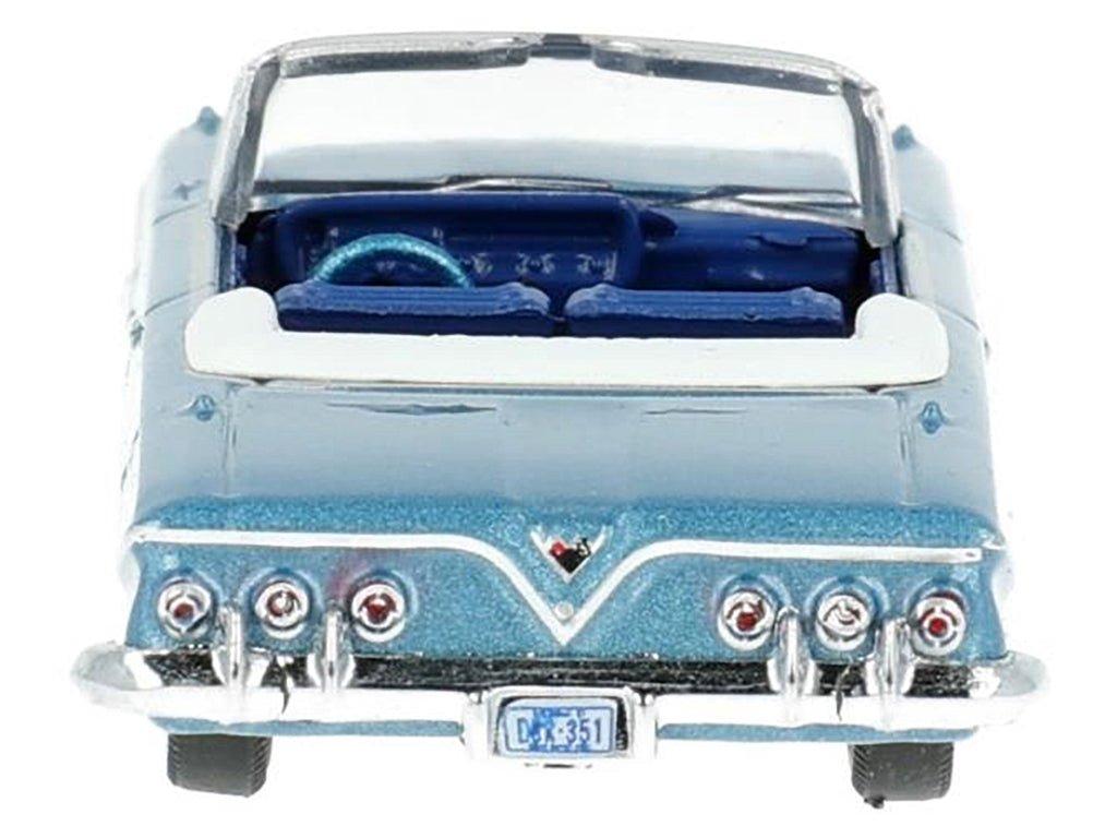1961 Chevrolet Impala Convertible Jewel Blue Metallic and White with Blue Interior 1/87 (HO) Scale Diecast Model Car by Oxford Diecast - image 4