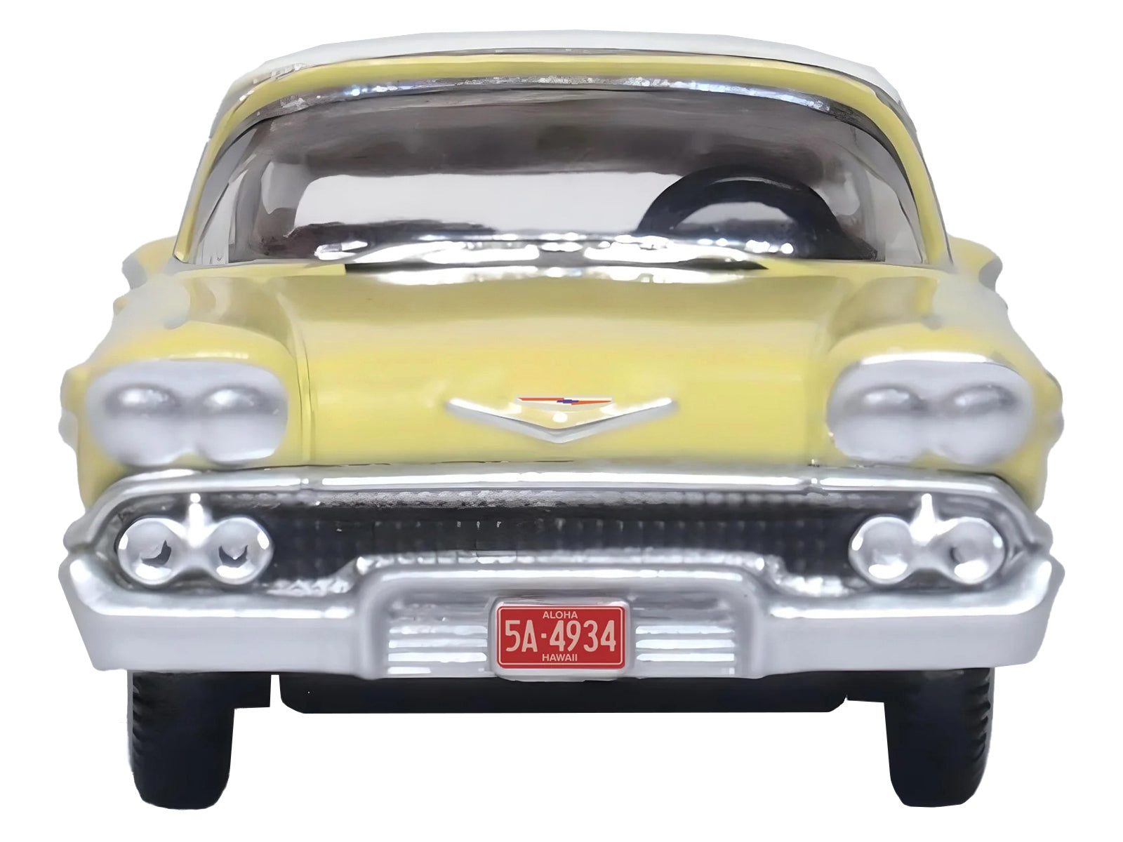 1958 Chevrolet Impala Sport Colonial Cream with Snowcrest White Top 1/87 (HO) Scale Diecast Model Car by Oxford Diecast - image 4