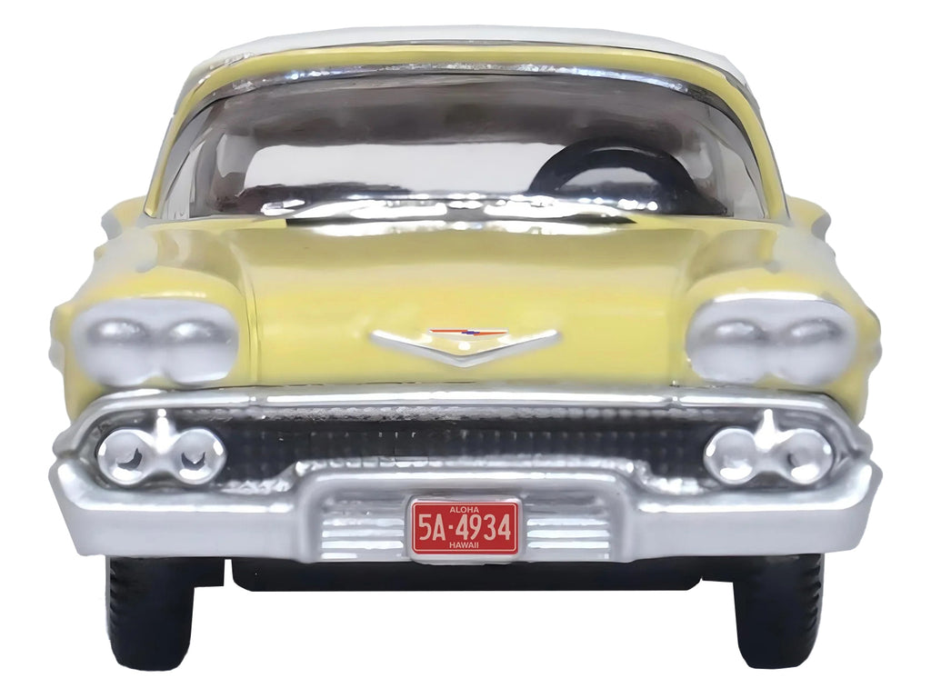 1958 Chevrolet Impala Sport Colonial Cream with Snowcrest White Top 1/87 (HO) Scale Diecast Model Car by Oxford Diecast - image 4