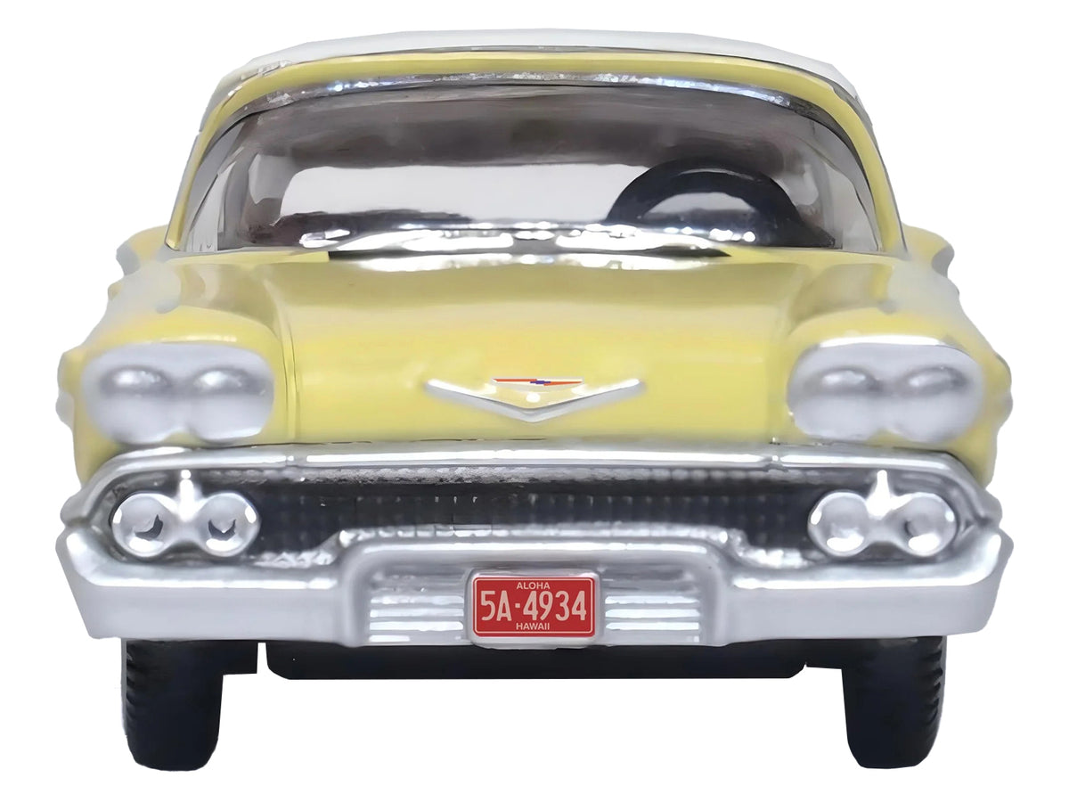 1958 Chevrolet Impala Sport Colonial Cream with Snowcrest White Top 1/87 (HO) Scale Diecast Model Car by Oxford Diecast - image 4