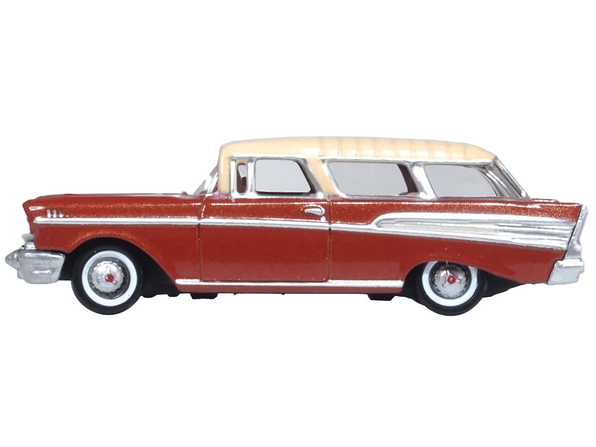 1957 Chevrolet Nomad Adobe Beige with Sierra Gold Top 1/87 (HO) Scale Diecast Model Car by Oxford Diecast - image 2