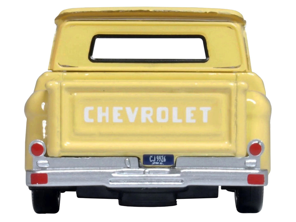 1965 Chevrolet C10 Stepside Pickup Truck Yellow 1/87 (HO) Scale Diecast Model Car by Oxford Diecast - image 4
