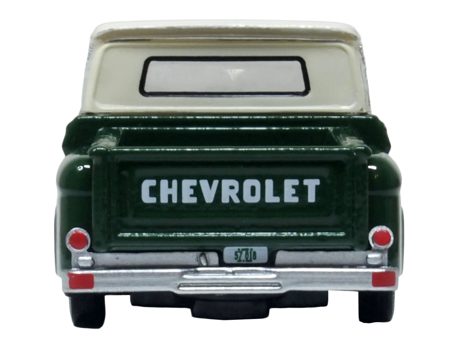 1965 Chevrolet C10 Stepside Pickup Truck Dark Green with Ivory Top 1/87 (HO) Scale Diecast Model Car by Oxford Diecast - image 3