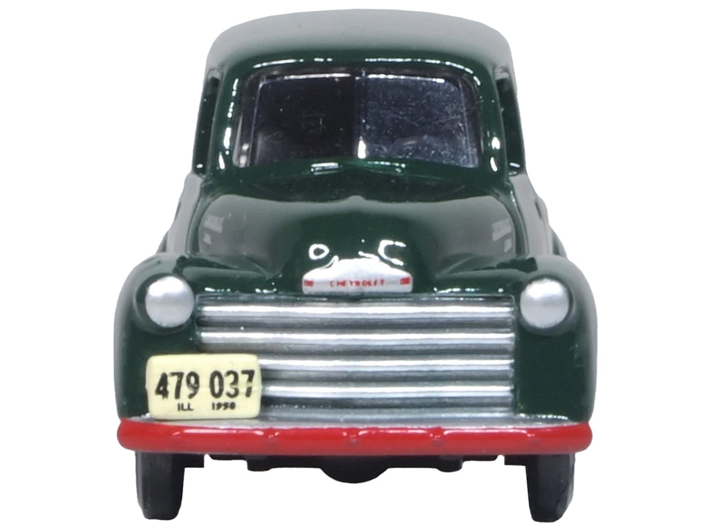 1950 Chevrolet Panel Van "Railway Express Agency" Dark Green 1/87 (HO) Scale Diecast Model Car by Oxford Diecast - image 3