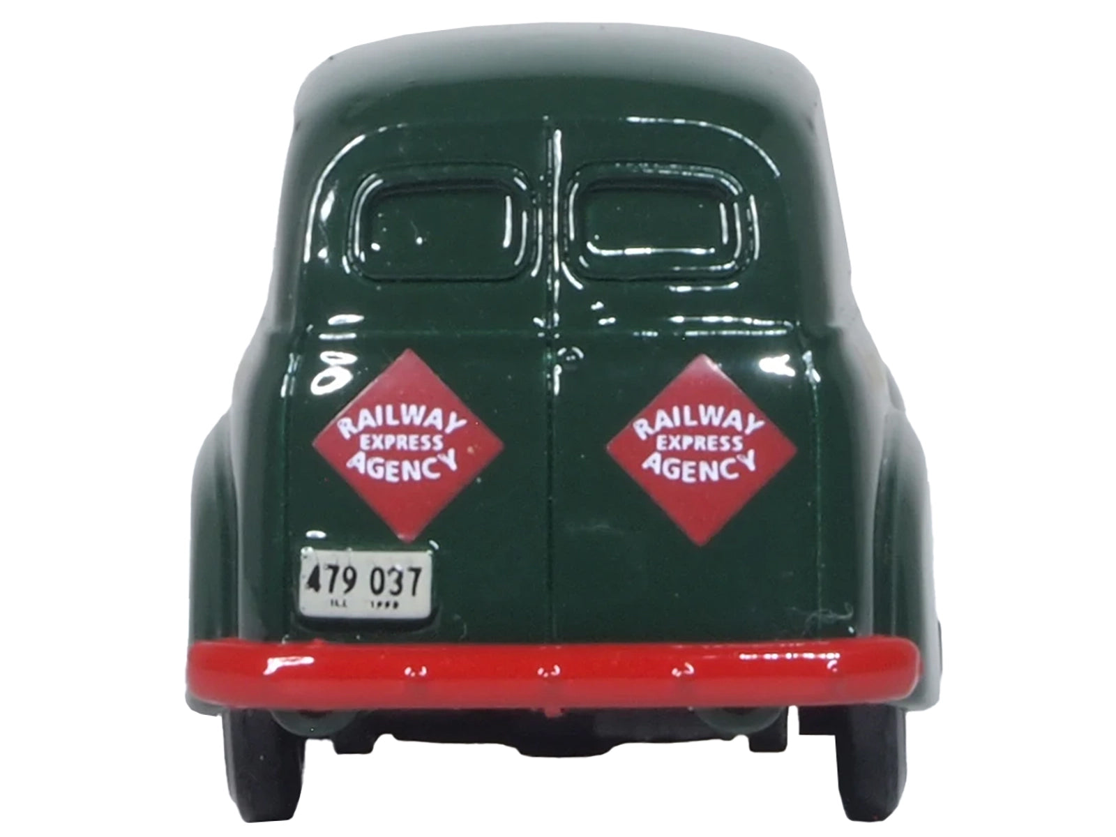 1950 Chevrolet Panel Van "Railway Express Agency" Dark Green 1/87 (HO) Scale Diecast Model Car by Oxford Diecast - image 4
