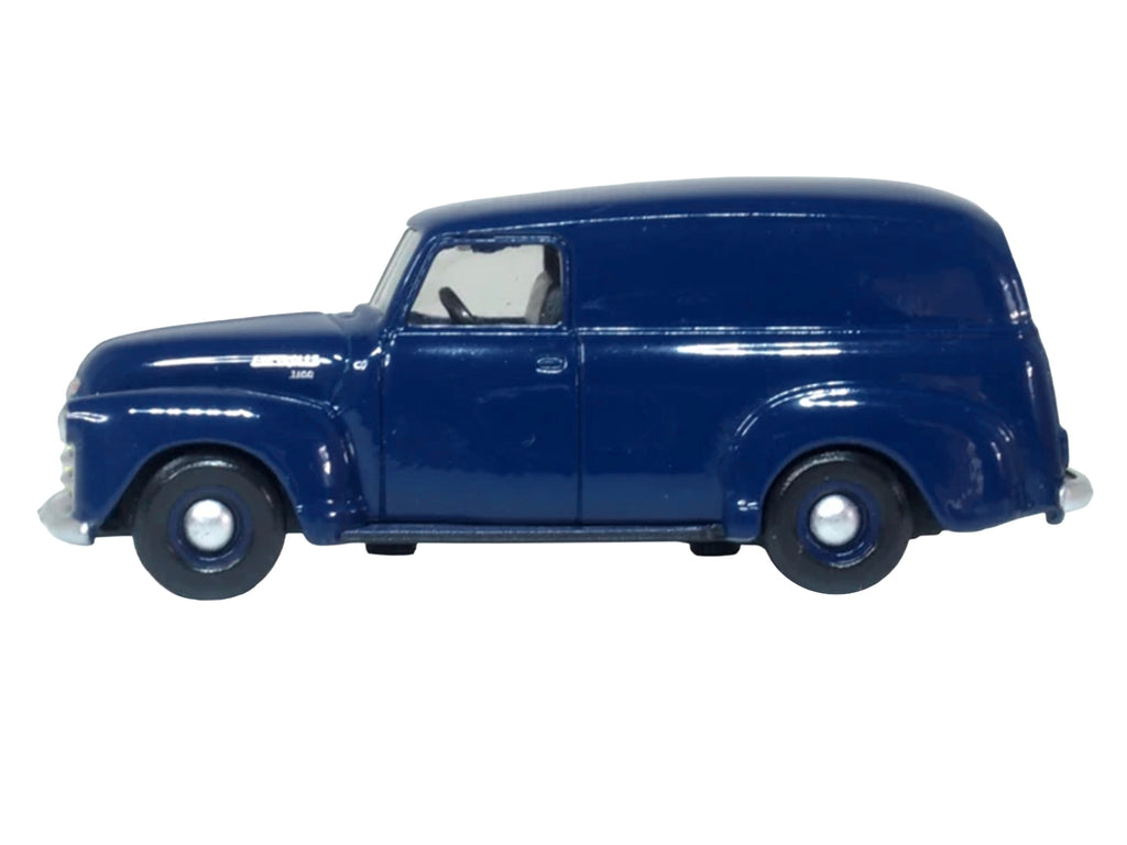1950 Chevrolet Panel Van Mariner Blue 1/87 (HO) Scale Diecast Model Car by Oxford Diecast - image 2
