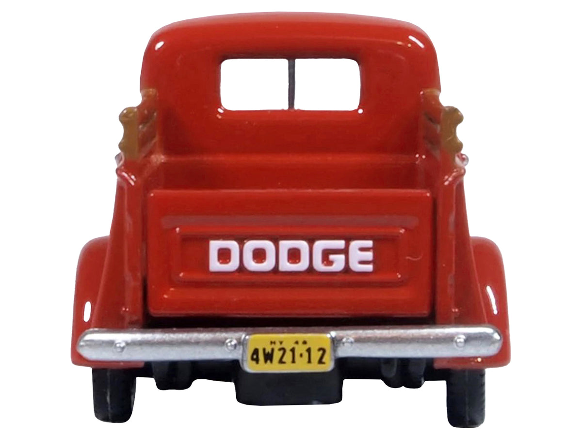 1948 Dodge B-1B Pickup Truck Red 1/87 (HO) Scale Diecast Model Car by Oxford Diecast - image 4