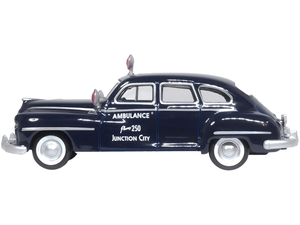1946 DeSoto Suburban Ambulance Dark Blue "Junction City Ambulance" 1/87 (HO) Scale Diecast Model Car by Oxford Diecast - image 2