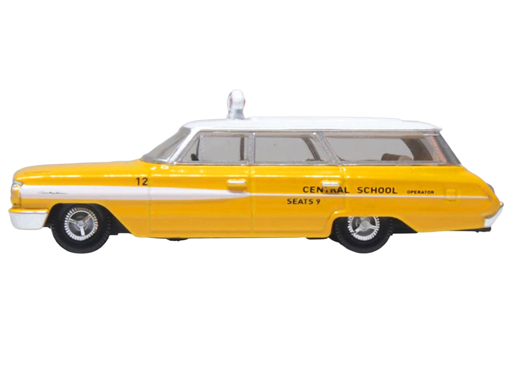 1964 Ford Country Station Wagon "Central School Bus" Yellow with White Top 1/87 (HO) Scale Diecast Model Car by Oxford Diecast - image 2