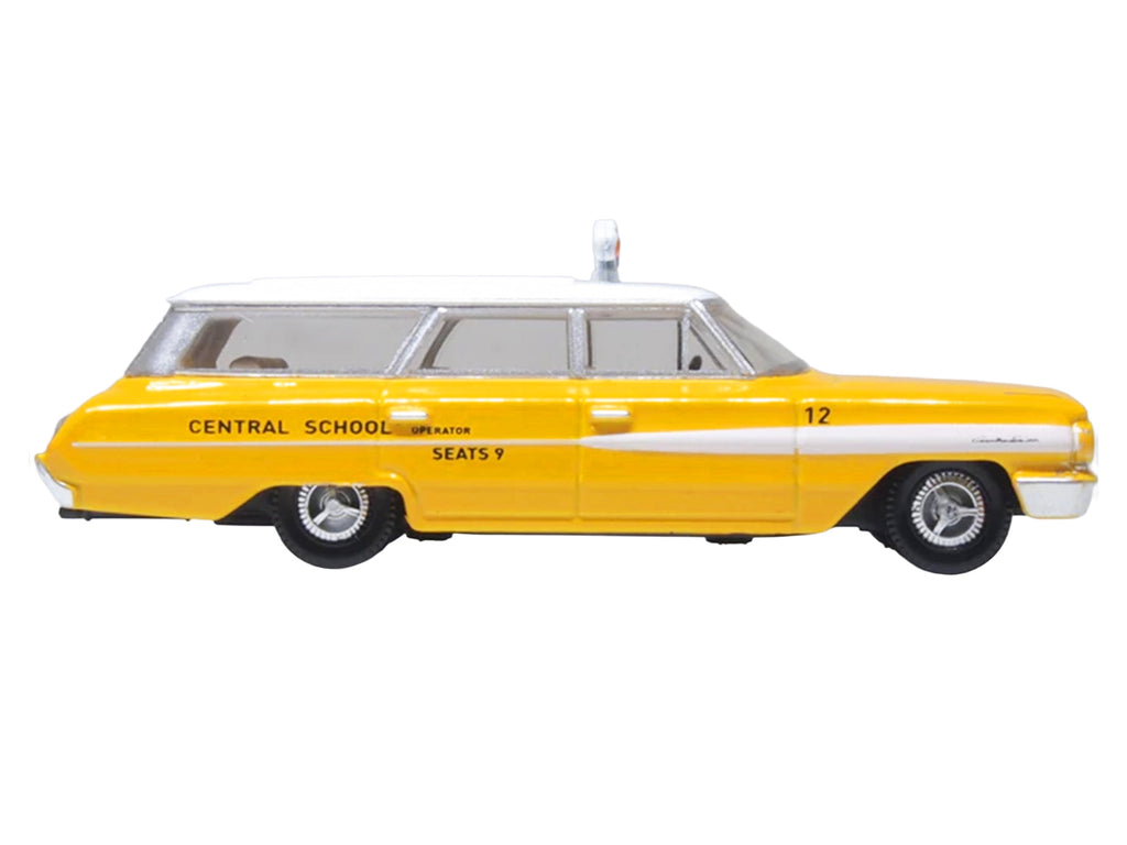 1964 Ford Country Station Wagon "Central School Bus" Yellow with White Top 1/87 (HO) Scale Diecast Model Car by Oxford Diecast - image 3