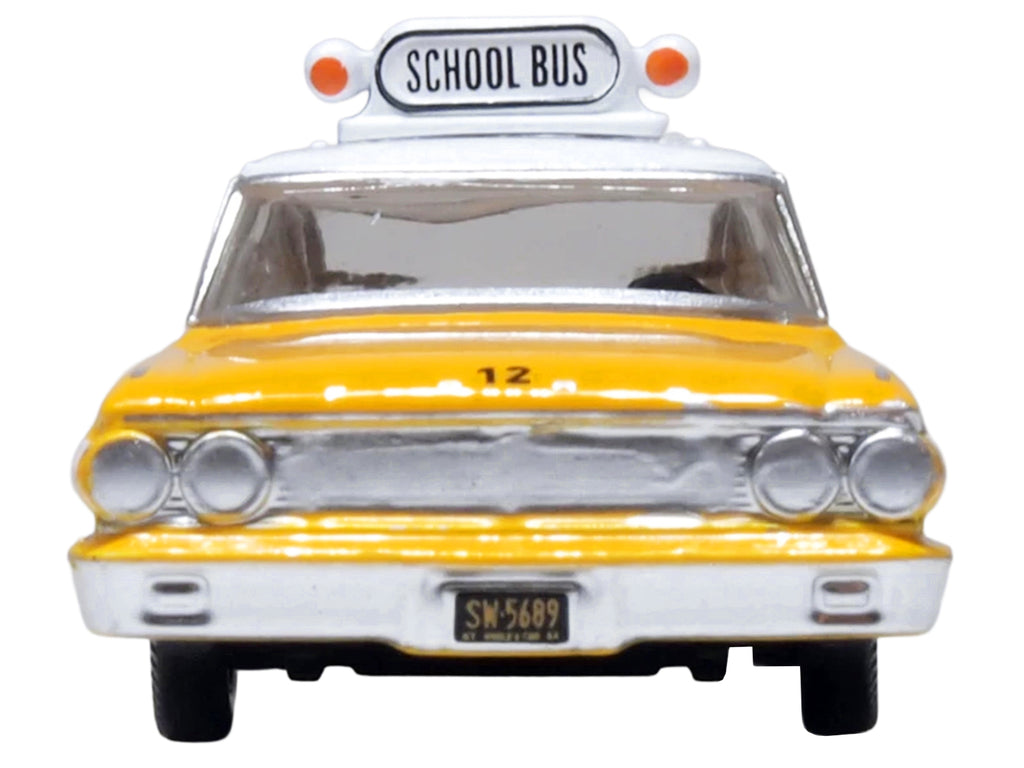 1964 Ford Country Station Wagon "Central School Bus" Yellow with White Top 1/87 (HO) Scale Diecast Model Car by Oxford Diecast - image 5