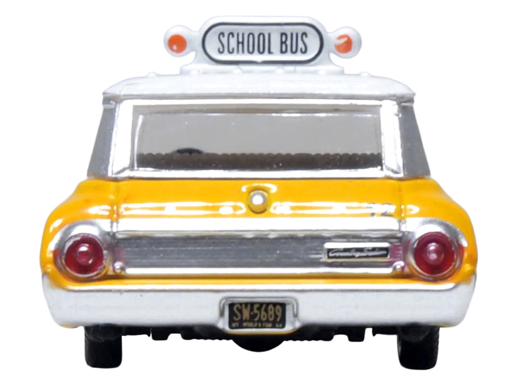1964 Ford Country Station Wagon "Central School Bus" Yellow with White Top 1/87 (HO) Scale Diecast Model Car by Oxford Diecast - image 4