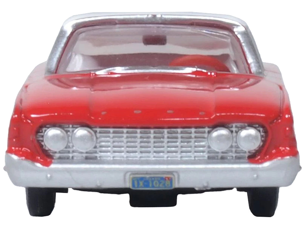 1960 Ford Fairlane Sedan 500 Monte Carlo Red with Corinthian White Top and Interior 1/87 (HO) Scale Diecast Model Car by Oxford Diecast - image 3