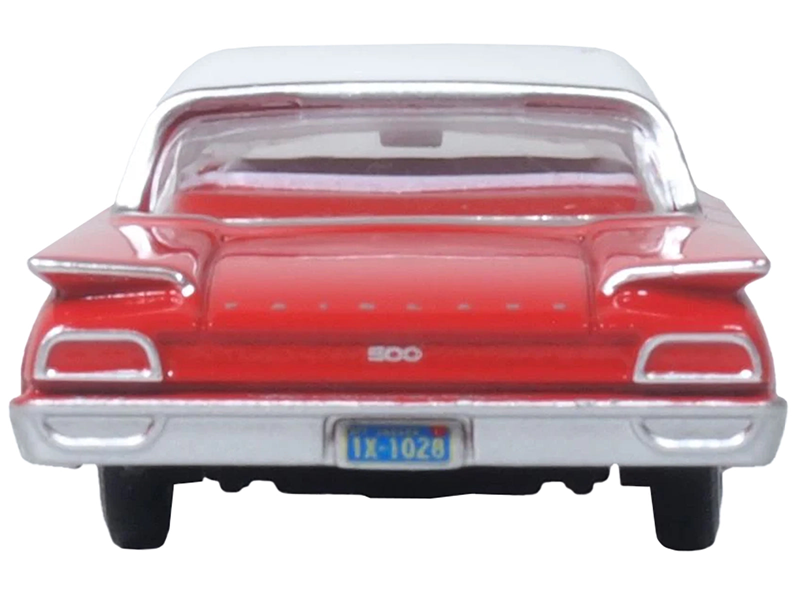 1960 Ford Fairlane Sedan 500 Monte Carlo Red with Corinthian White Top and Interior 1/87 (HO) Scale Diecast Model Car by Oxford Diecast - image 4