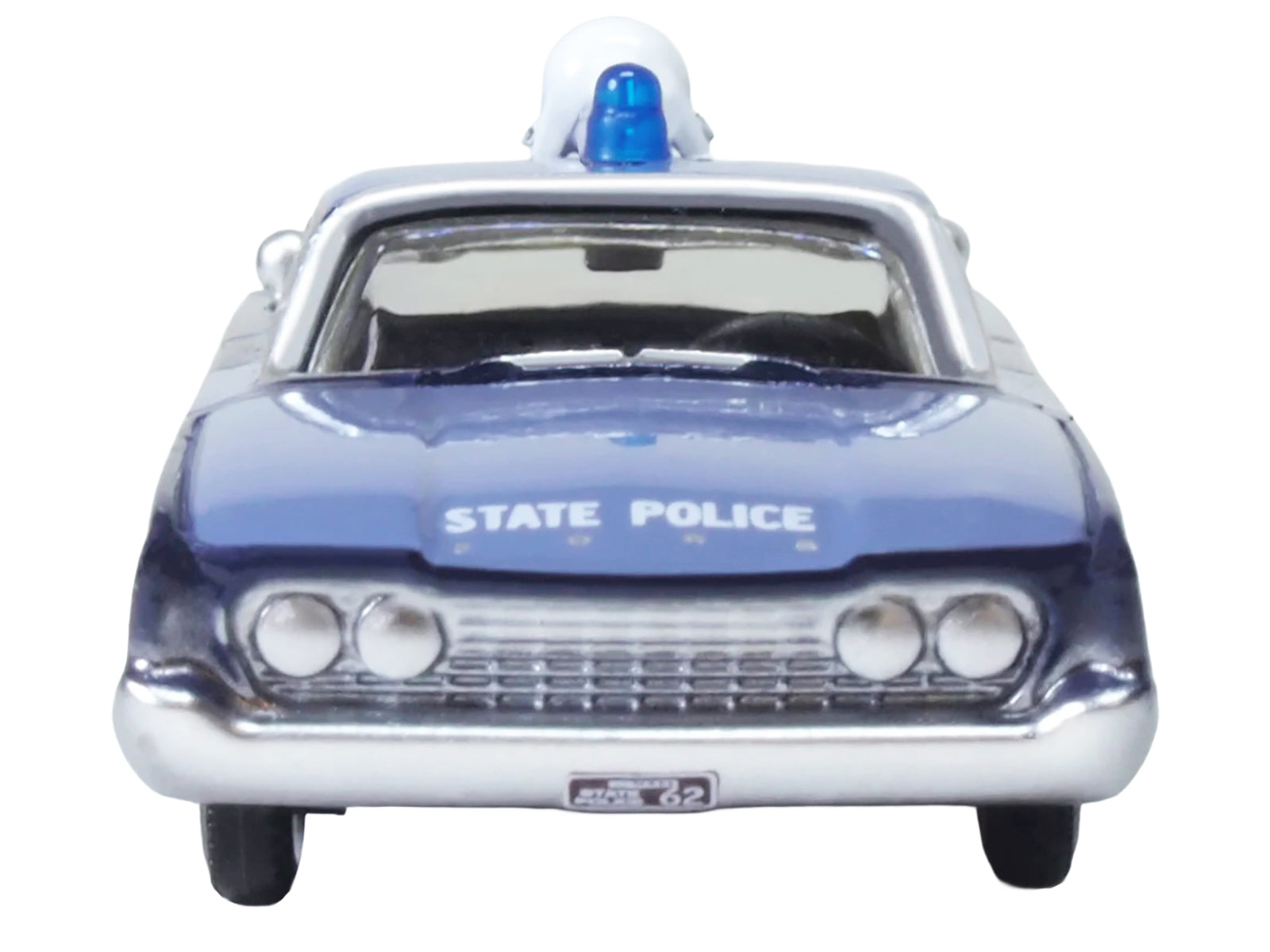 1960 Ford Fairlane Sedan "Massachusetts State Police Radar Car" Blue Two-Tone 1/87 (HO) Scale Diecast Model Car by Oxford Diecast - image 3
