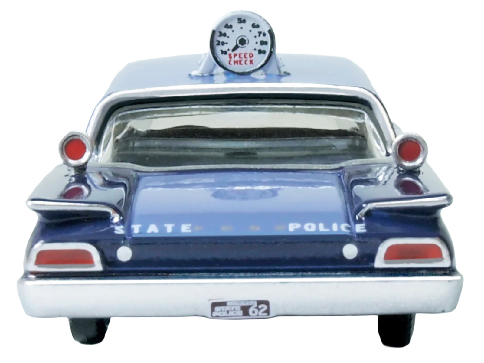 1960 Ford Fairlane Sedan "Massachusetts State Police Radar Car" Blue Two-Tone 1/87 (HO) Scale Diecast Model Car by Oxford Diecast - image 4