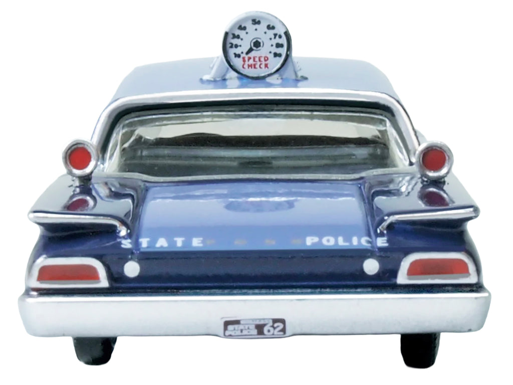 1960 Ford Fairlane Sedan "Massachusetts State Police Radar Car" Blue Two-Tone 1/87 (HO) Scale Diecast Model Car by Oxford Diecast - image 4