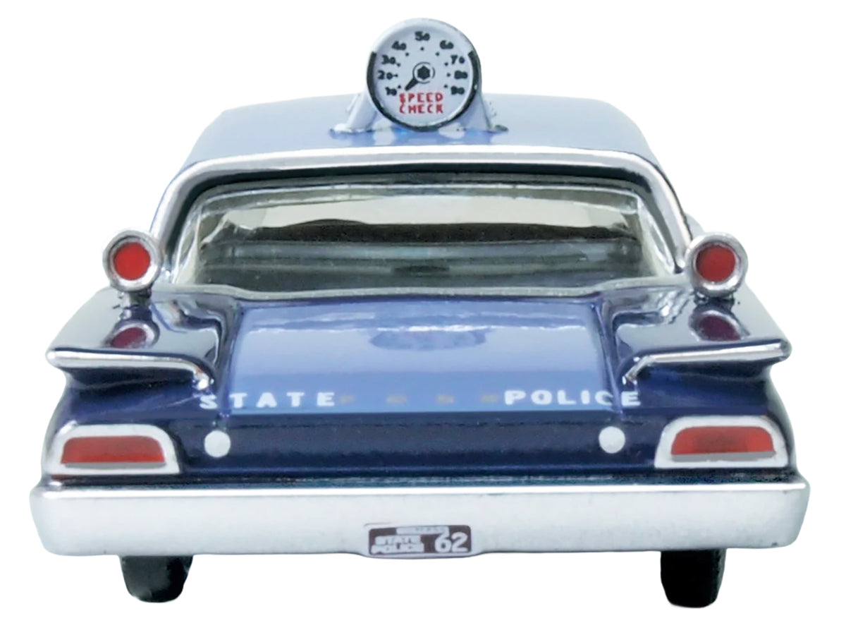 1960 Ford Fairlane Sedan "Massachusetts State Police Radar Car" Blue Two-Tone 1/87 (HO) Scale Diecast Model Car by Oxford Diecast - image 4