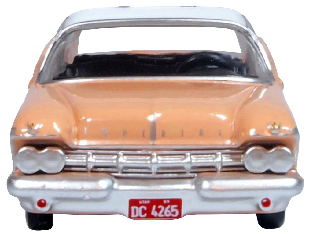 1959 Chrysler Imperial Crown 2 Door Hardtop Persian Pink with White Top 1/87 (HO) Scale Diecast Model Car by Oxford Diecast - image 3