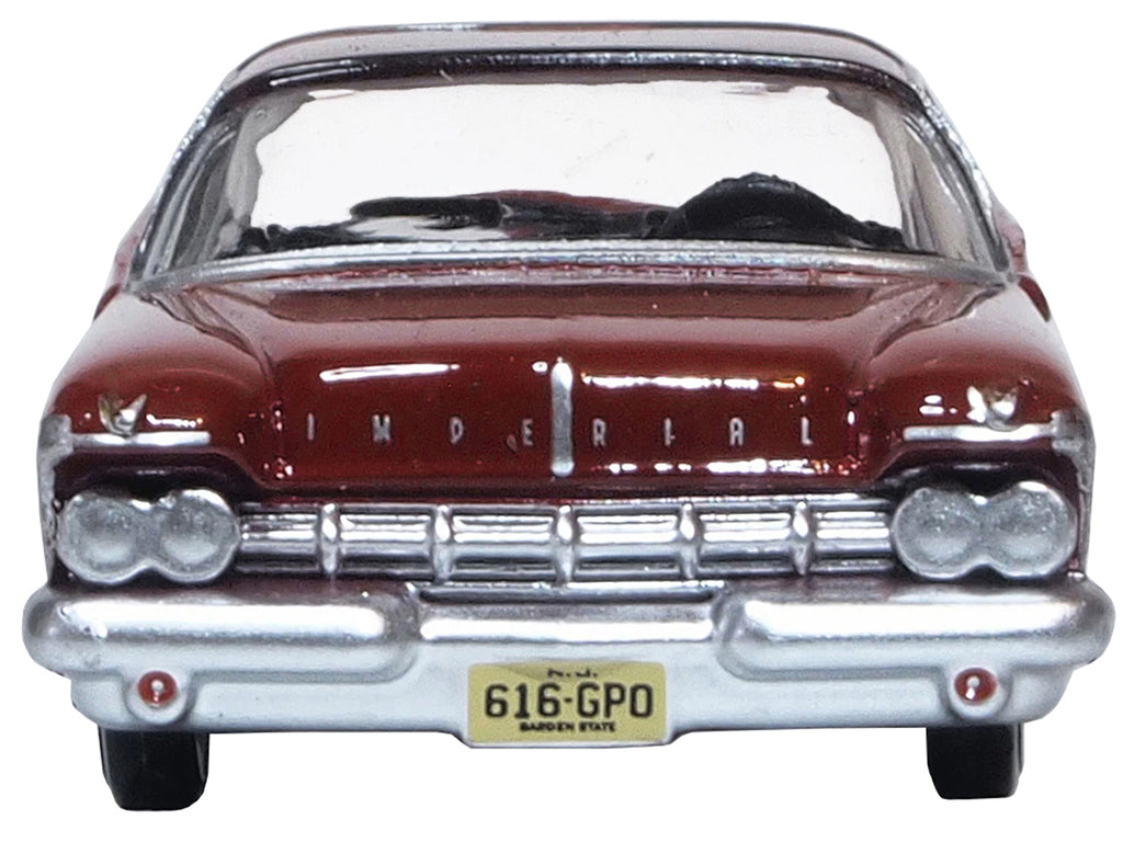 1959 Chrysler Imperial Crown 2 Door Hardtop Radiant Red with Black Top 1/87 (HO) Scale Diecast Model Car by Oxford Diecast - image 3