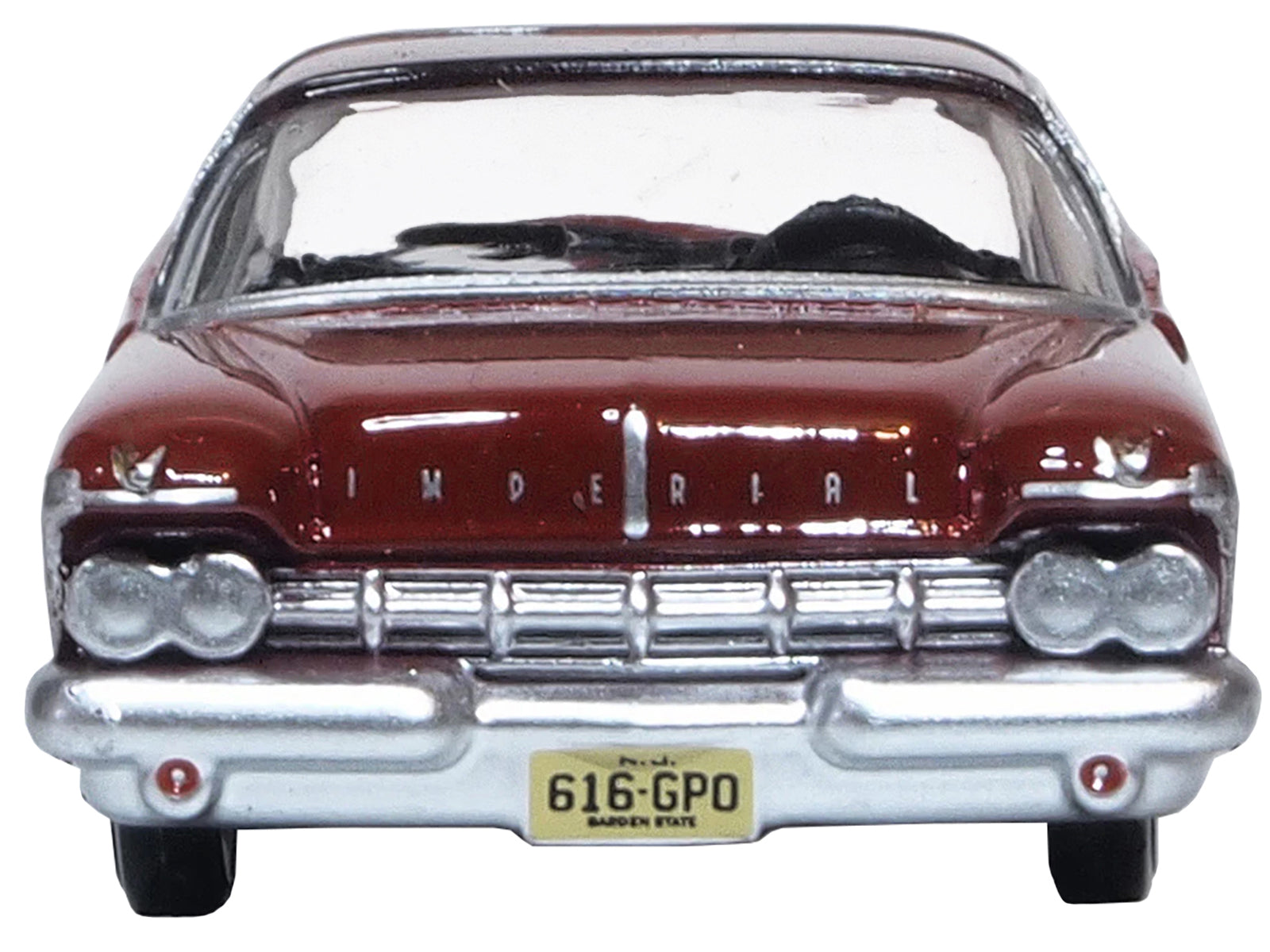 1959 Chrysler Imperial Crown 2 Door Hardtop Radiant Red with Black Top 1/87 (HO) Scale Diecast Model Car by Oxford Diecast - image 3