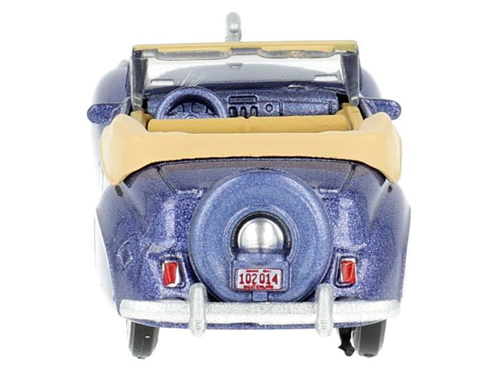 1941 Lincoln Continental Convertible Darian Blue Metallic with Tan Interior 1/87 (HO) Scale Diecast Model Car by Oxford Diecast - image 4