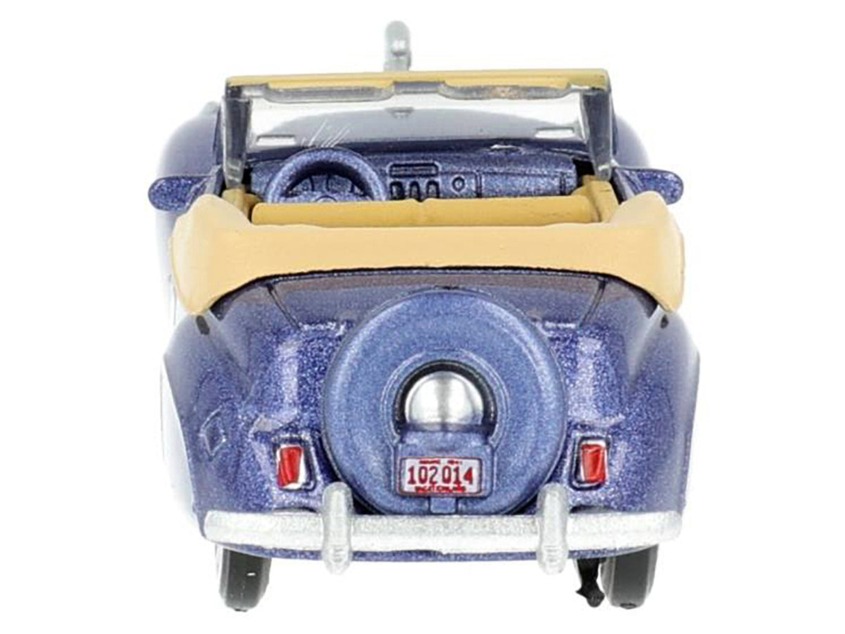 1941 Lincoln Continental Convertible Darian Blue Metallic with Tan Interior 1/87 (HO) Scale Diecast Model Car by Oxford Diecast - image 4