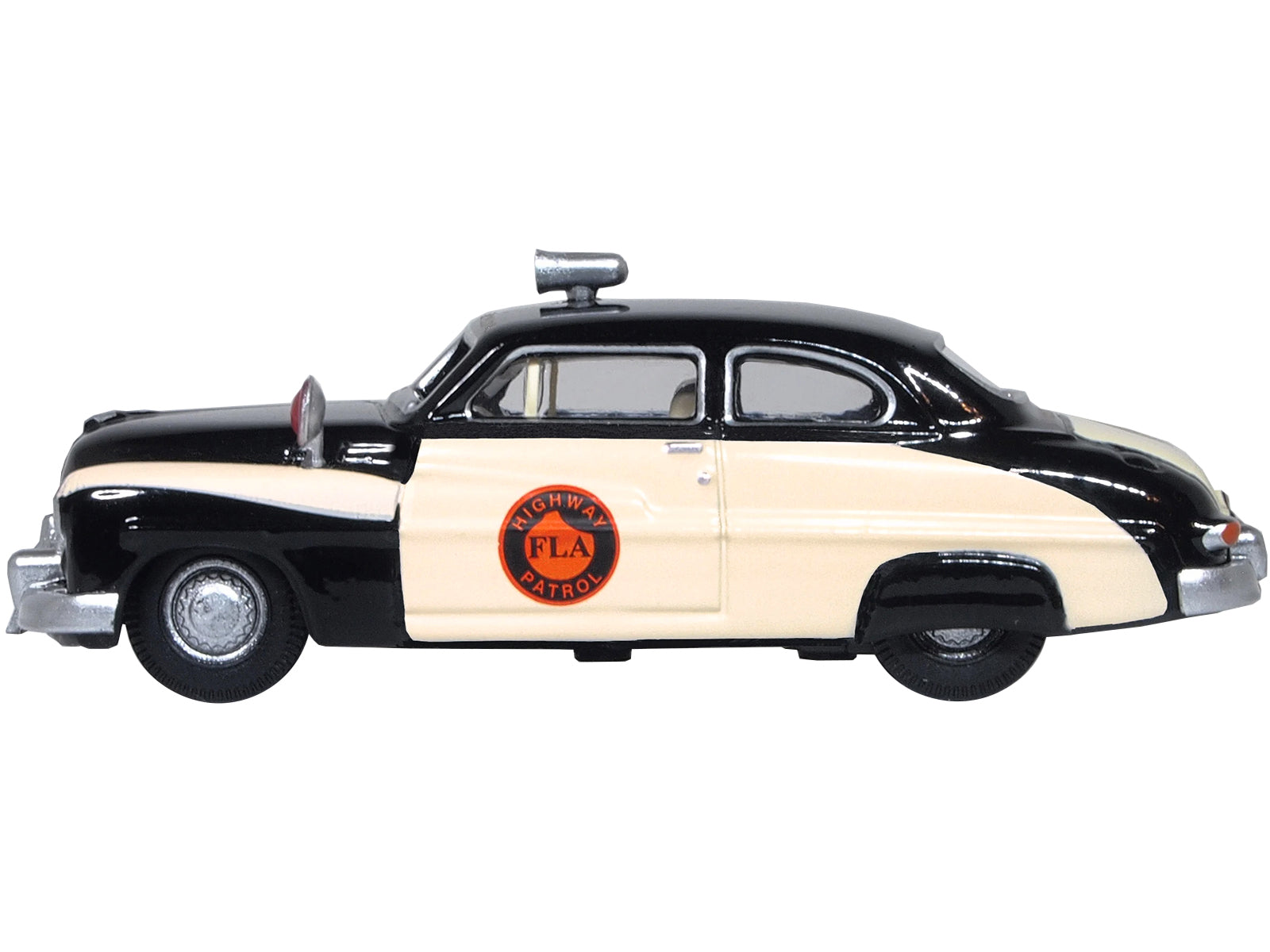 1949 Mercury Monarch Police Black and White "Florida Highway Patrol" 1/87 (HO) Scale Diecast Model Car by Oxford Diecast - image 2