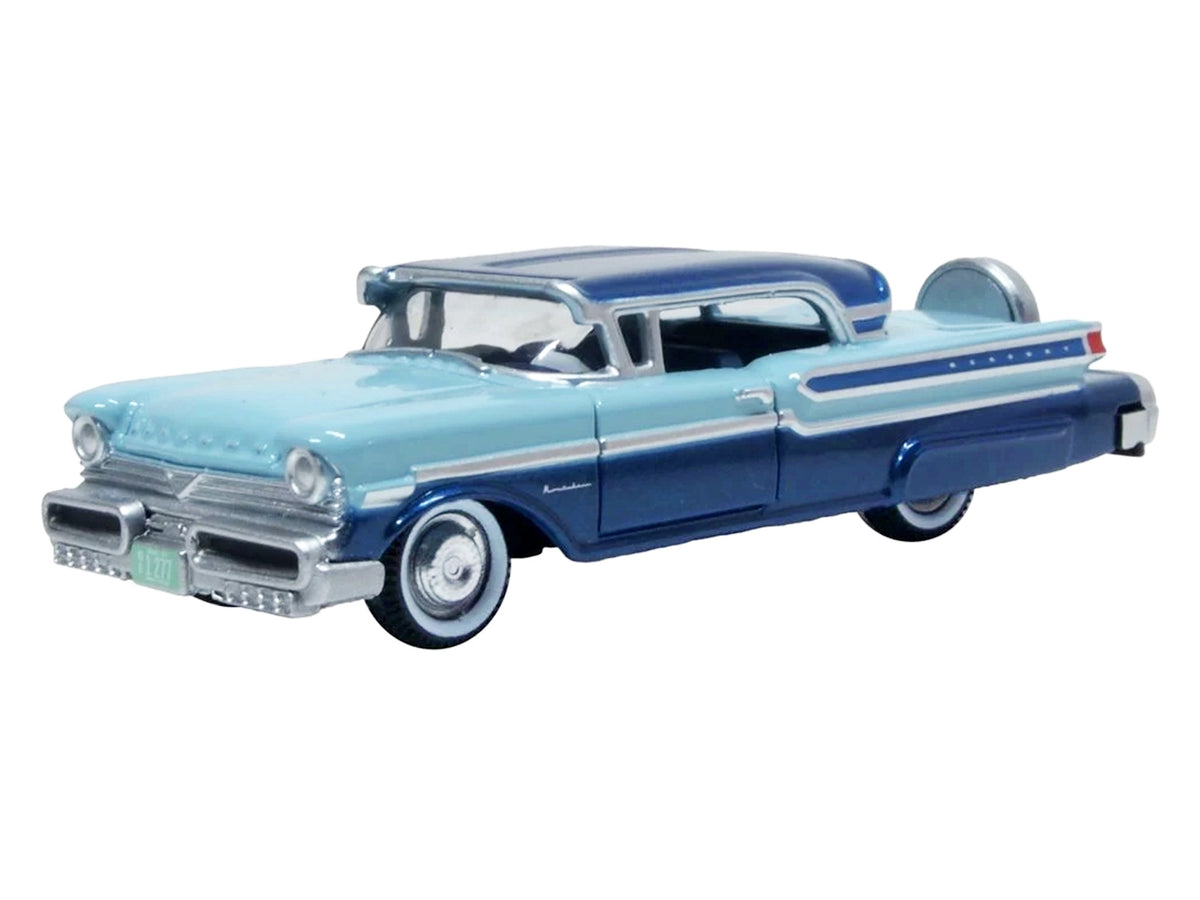 1957 Mercury Montclair Nantucket Blue Metallic and Pacific Blue Two-Tone 1/87 (HO) Scale Diecast Model Car by Oxford Diecast - image 2